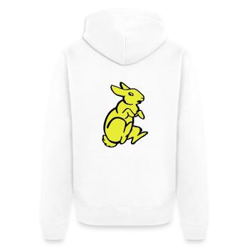 Kaninchen - Unisex Premium Bio Zip Hoodie - Weiß - Hinten - Thijin (182cm)