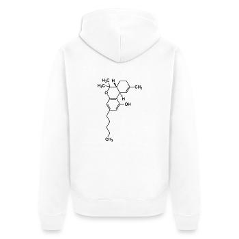 thc tetrahydrocannabinol - Unisex Premium Bio Zip Hoodie - Weiß - Hinten - Thijin (182cm)