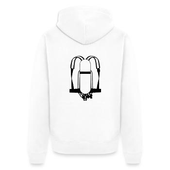 ARI Feuerwehr - Unisex Premium Bio Zip Hoodie - Weiß - Hinten - Thijin (182cm)