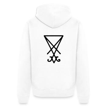 Das Siegel Luzifers - Unisex Premium Organic Zip Hoodie - white - Back - Thijin (182cm)