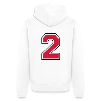 2__f2 - Unisex Premium Bio Zip Hoodie - Weiß - Hinten - Thijin (182cm)