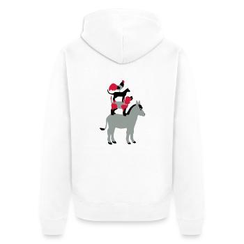 Chien, chat, coq, âne - Veste à capuche bio Premium Unisexe - blanc - Dos - Thijin (182cm)