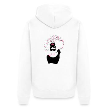 Diamant Girl - Juwelen Prinzessin - Schmuck - Unisex Premium Bio Zip Hoodie - Weiß - Hinten - Thijin (182cm)