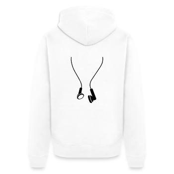 écouteurs de musique - Veste à capuche bio Premium Unisexe - blanc - Dos - Thijin (182cm)