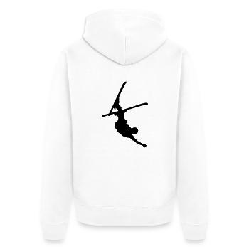 skier freestyle upside down - Unisex Premium Bio Zip Hoodie - Weiß - Hinten - Thijin (182cm)