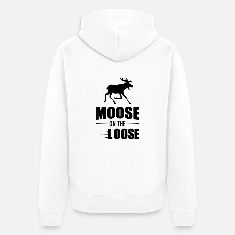 Moose On The Loose - Veste à capuche bio Premium Unisexe - blanc