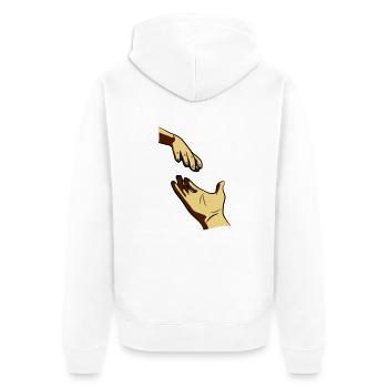 Provide rich hand - Unisex Premium Organic Zip Hoodie - white - Back - Thijin (182cm)