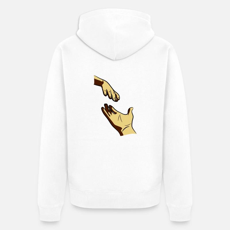 Hand reichen geben - Unisex Premium Bio Zip Hoodie - Weiß