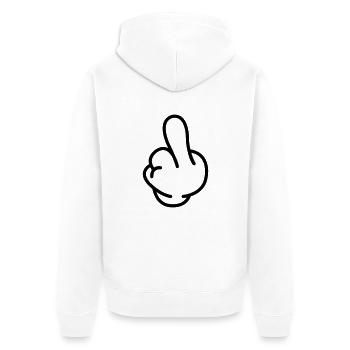 fuck_you_comic_01 - Unisex Premium Bio Zip Hoodie - Weiß - Hinten - Thijin (182cm)