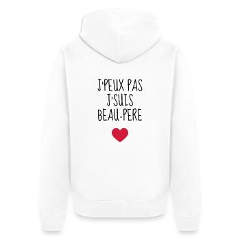 Beau Père - Papa - Fête des Peres - Enfant - Bébé - Veste à capuche bio Premium Unisexe - blanc - Dos - Thijin (182cm)