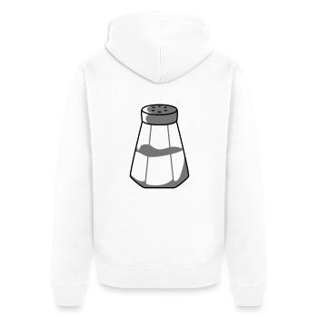 Salz Spender Design - Unisex Premium Bio Zip Hoodie - Weiß - Hinten - Thijin (182cm)