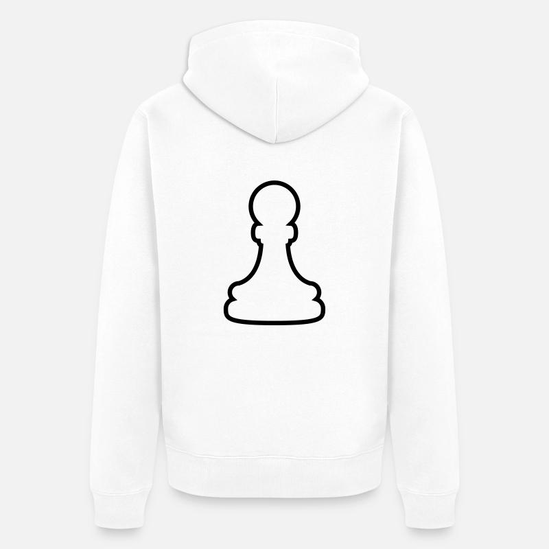 Weiße Bauer Figur - Unisex Premium Bio Zip Hoodie - Weiß