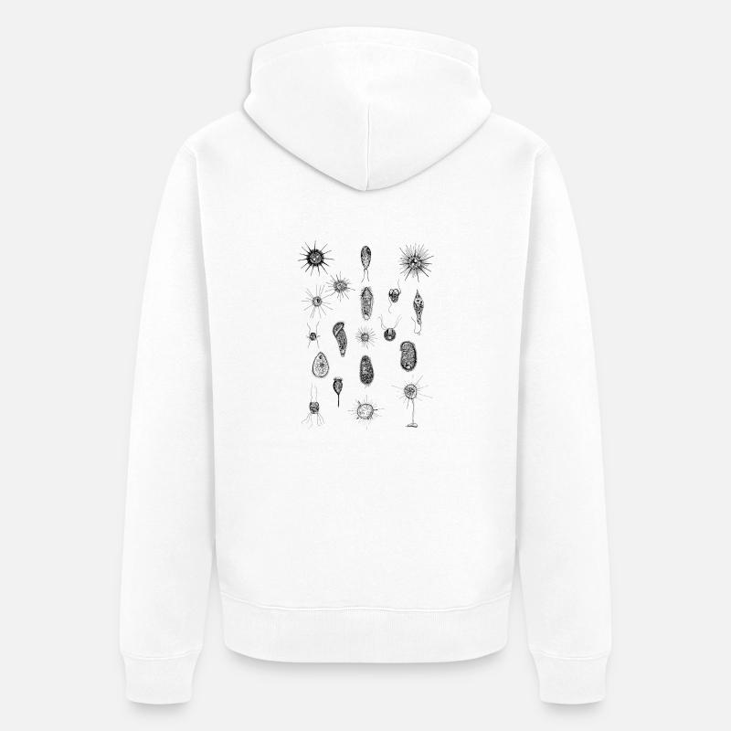 PLANKTON_01(Série: Sous le microscope) - Veste à capuche bio Premium Unisexe - blanc