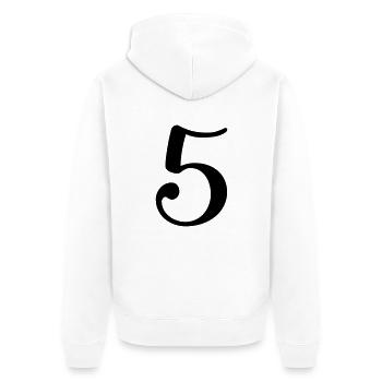 5 - Unisex Premium Organic Zip Hoodie - white - Back - Thijin (182cm)