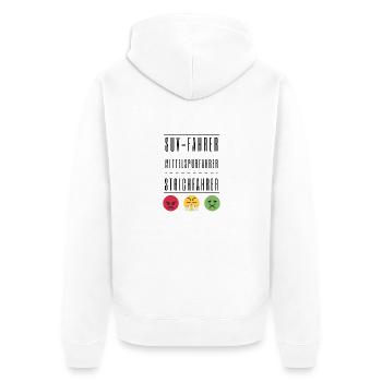SUV-Fahrer Mittelspurfahrer Strichfahrer - Chaos! - Unisex Premium Bio Zip Hoodie - Weiß - Hinten - Thijin (182cm)