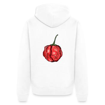 Chili Pflanze scharf Tabasco Jalapeno Habanero - Unisex Premium Bio Zip Hoodie - Weiß - Hinten - Thijin (182cm)
