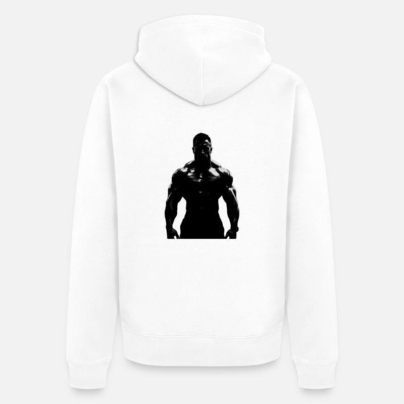 Bodybuilder 1 - Unisex Premium Bio Zip Hoodie - Weiß