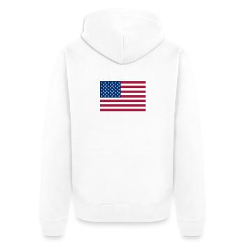 Dark Red American Flag - Unisex Premium Organic Zip Hoodie - white - Back - Thijin (182cm)