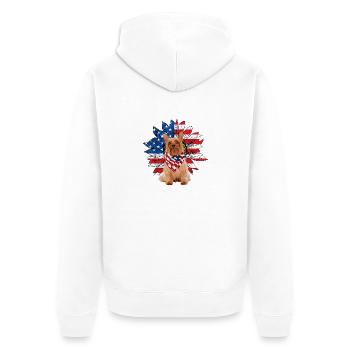 Drapeau américain Sunflower Dog Lovers 4 Juillet - Veste à capuche bio Premium Unisexe - blanc - Dos - Thijin (182cm)