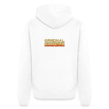 Original Since 75 Retro Logo - Unisex Premium Organic Zip Hoodie - white - Back - Thijin (182cm)