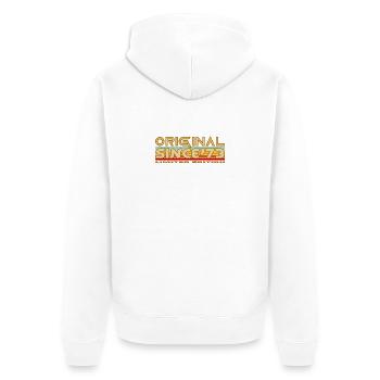 Original Since 73 Retro Emblem - Unisex Premium Organic Zip Hoodie - white - Back - Thijin (182cm)