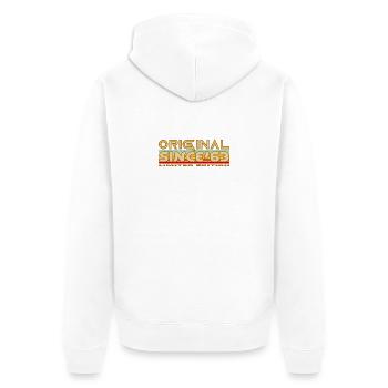 Original 63 Limited Edition Retro - Unisex Premium Organic Zip Hoodie - white - Back - Thijin (182cm)