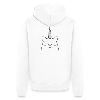 idée cadeau drôle de truie cochon licorne - Veste à capuche bio Premium Unisexe - blanc - Dos - Thijin (182cm)