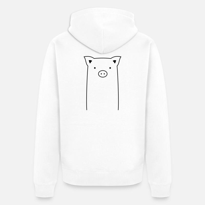 Schwein Sau Ferkel Geschenkidee - Unisex Premium Bio Zip Hoodie - Weiß