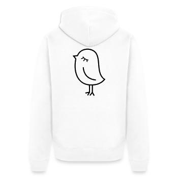 Spatz Vogel – Piepmatz Küken Tweet Vögelchen - Unisex Premium Bio Zip Hoodie - Weiß - Hinten - Thijin (182cm)