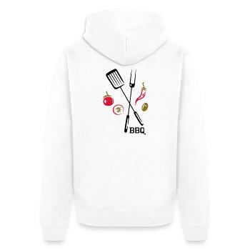 BBQ, barbecue, grill, cook - Unisex Premium Organic Zip Hoodie - white - Back - Thijin (182cm)