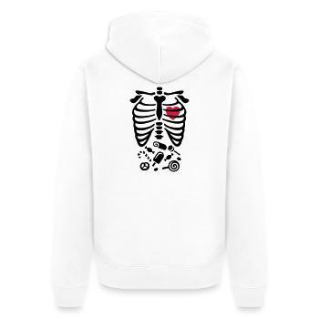 Scary Halloween X-Ray costume candy - Unisex Premium Organic Zip Hoodie - white - Back - Thijin (182cm)