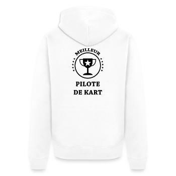 Go-Kart / Karting / Kart / Fahrer - Unisex Premium Bio Zip Hoodie - Weiß - Hinten - Thijin (182cm)