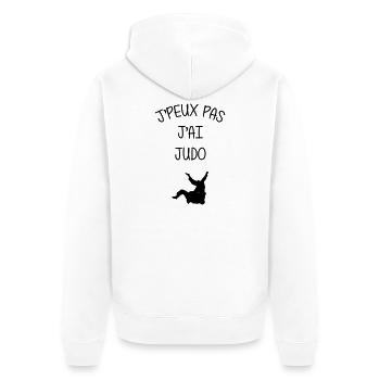 Judo / Judoka / Judokate / Fight / Fighter / Sport - Veste à capuche bio Premium Unisexe - blanc - Dos - Thijin (182cm)