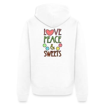 Süßigkeiten Statement Nachspeise Zucker Bonbon - Unisex Premium Bio Zip Hoodie - Weiß - Hinten - Thijin (182cm)
