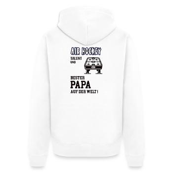 Air Hockey Player Air Hockey Dad Father Man - Unisex Premium Organic Zip Hoodie - white - Back - Thijin (182cm)