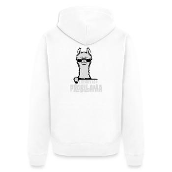 I Identify As A Probllama Cool Lama Problem Spruch - Unisex Premium Organic Zip Hoodie - white - Back - Thijin (182cm)