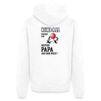 Kinball Spieler Kinballer Papa Vater Mann - Unisex Premium Bio Zip Hoodie - Weiß - Hinten - Thijin (182cm)