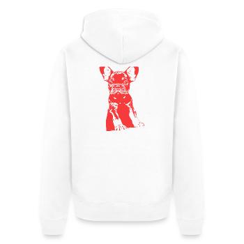 Bouledogue - Veste à capuche bio Premium Unisexe - blanc - Dos - Thijin (182cm)