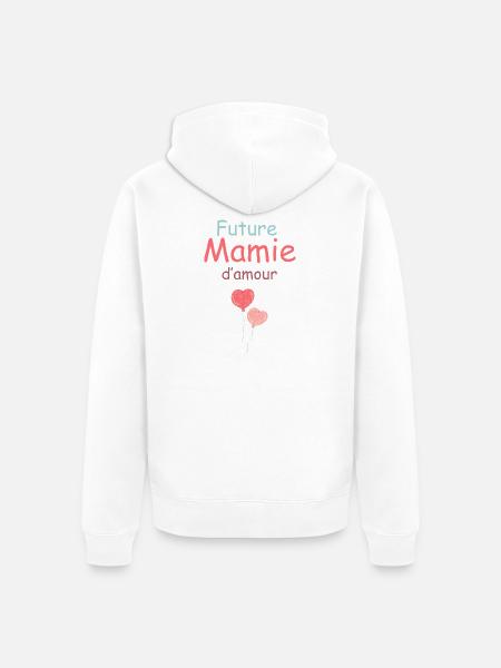 Zukünftige Oma der Liebe Herzballonen - Unisex Premium Bio Zip Hoodie - Weiß