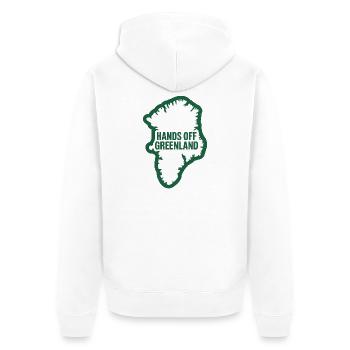 Pas touches au Groenland ! - Groenland / Grønland - Veste à capuche bio Premium Unisexe - blanc - Dos - Thijin (182cm)