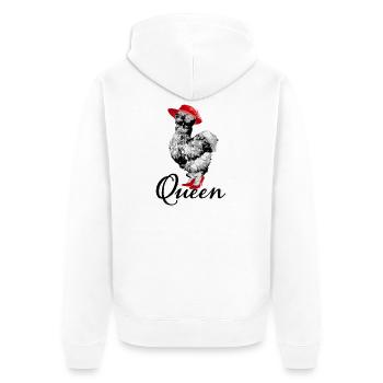 Fans de poulet - Coq - Coq - Poulet de soie - Bio - Veste à capuche bio Premium Unisexe - blanc - Dos - Thijin (182cm)