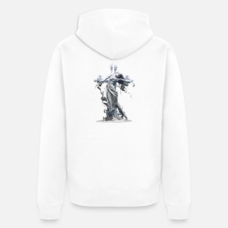 Déesse glacée du fleuve - Veste à capuche bio Premium Unisexe - blanc