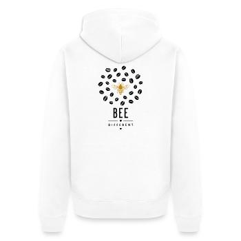 Golden bee on black - Unisex Premium Organic Zip Hoodie - white - Back - Thijin (182cm)
