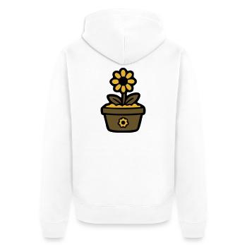 Plante en pot de tournesol Maman Jardin Fleuriste - Veste à capuche bio Premium Unisexe - blanc - Dos - Thijin (182cm)