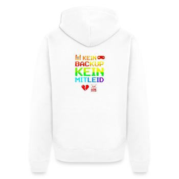 Programmierer Admin Kein Backup Kein Mitleid - Unisex Premium Bio Zip Hoodie - Weiß - Hinten - Thijin (182cm)