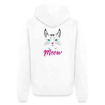 Süßes Katzenmiauen - Unisex Premium Bio Zip Hoodie - Weiß - Hinten - Thijin (182cm)