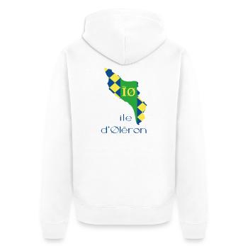 Île d'Oléron Carte Stylisée - Veste à capuche bio Premium Unisexe - blanc - Dos - Thijin (182cm)