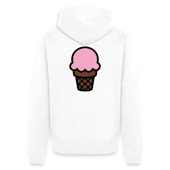 Eiscreme Waffel Icon - Unisex Premium Bio Zip Hoodie - Weiß - Hinten - Thijin (182cm)