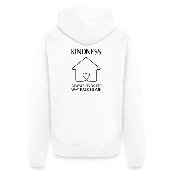 Kindness always finds its way back home - Unisex Premium Organic Zip Hoodie - white - Back - Thijin (182cm)