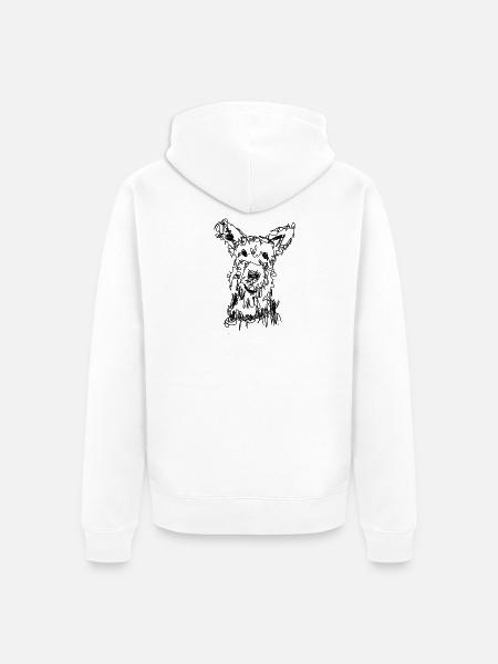 Terrier Berger de Picardie - Unisex Premium Bio Zip Hoodie - Weiß